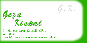 geza kispal business card