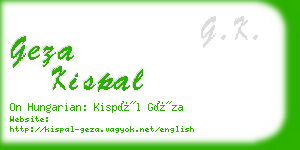 geza kispal business card